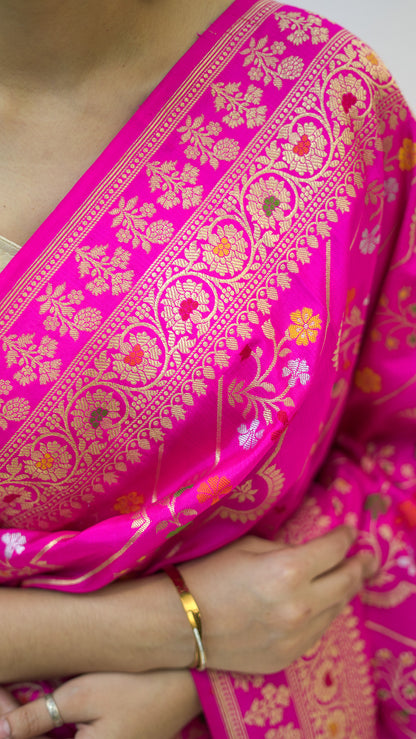 Rani Geometric Weave Iktara Silk Saree