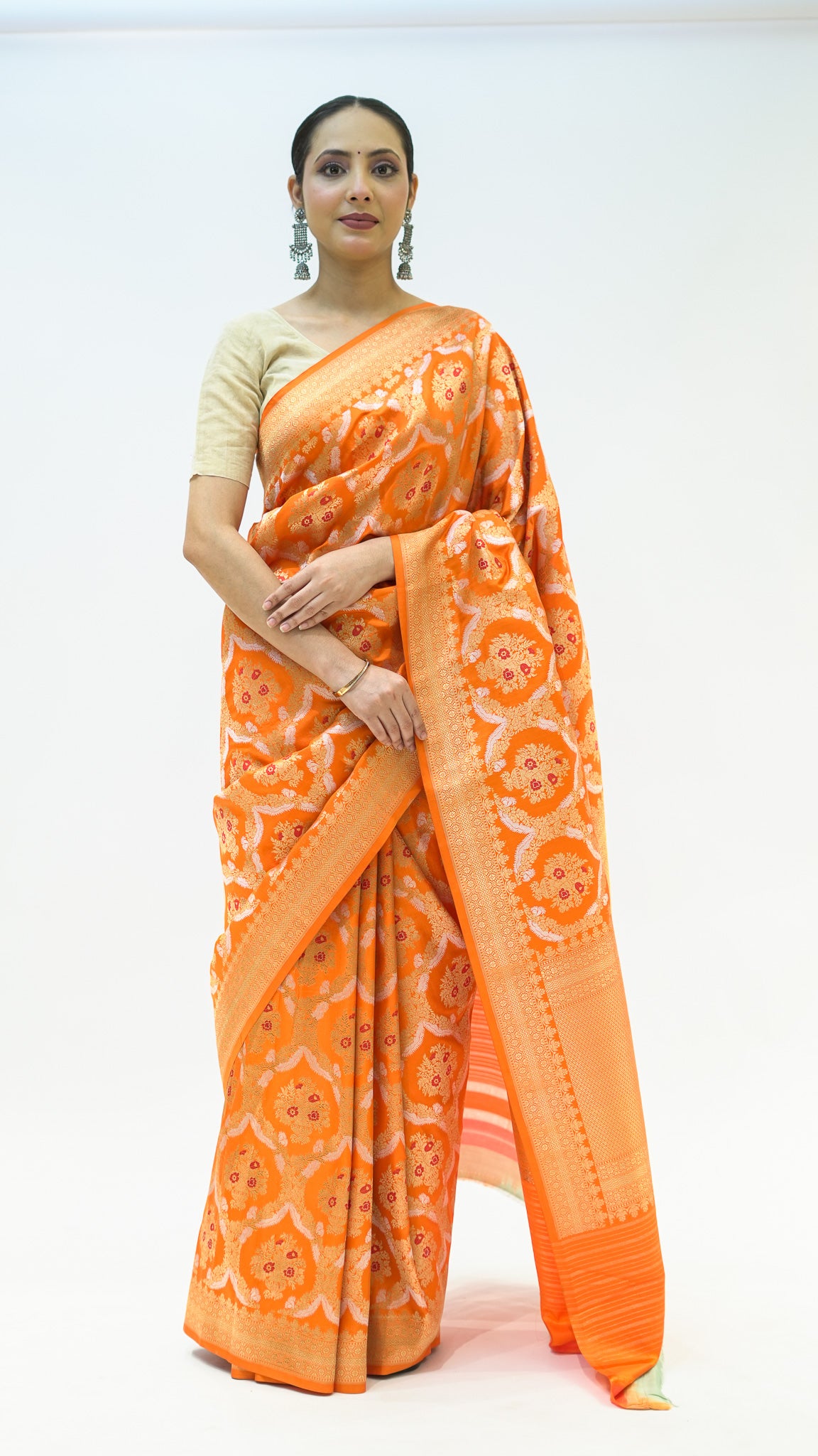 Amber Jaal Bloom Iktara Silk Saree
