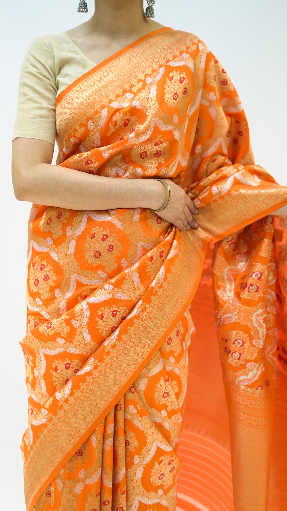 Amber Jaal Bloom Iktara Silk Saree