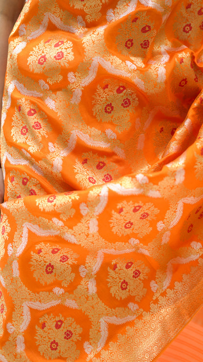 Amber Jaal Bloom Iktara Silk Saree