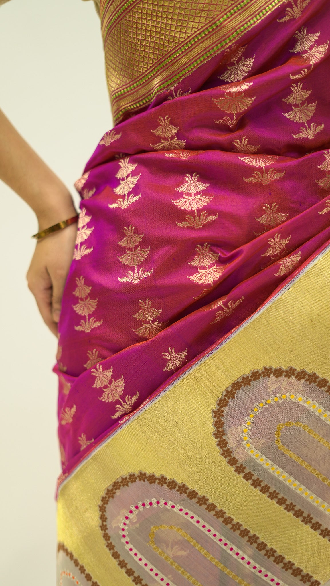 Crimson Arc Elegance Katan Silk Saree