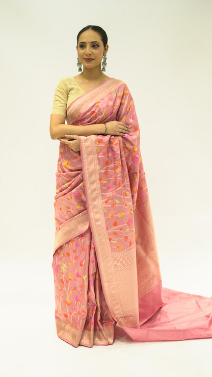 Onion Bloom Jungla Iktara Silk Saree