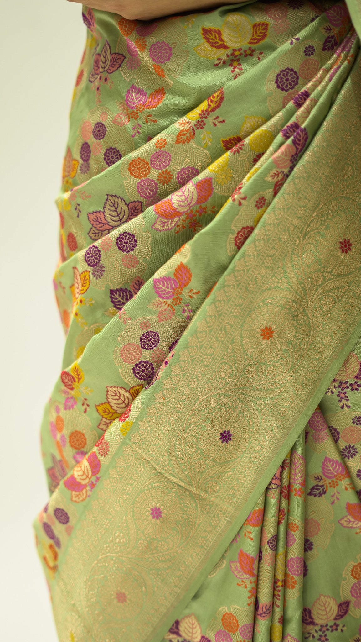 Pista Meadow Meena Iktara Silk Saree