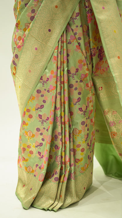 Pista Meadow Meena Iktara Silk Saree