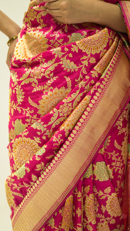 Rani Chakra Jungla Katan Silk Saree