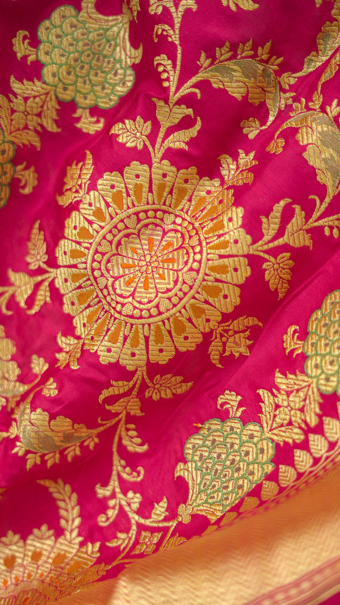 Rani Chakra Jungla Katan Silk Saree