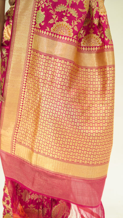 Rani Chakra Jungla Katan Silk Saree