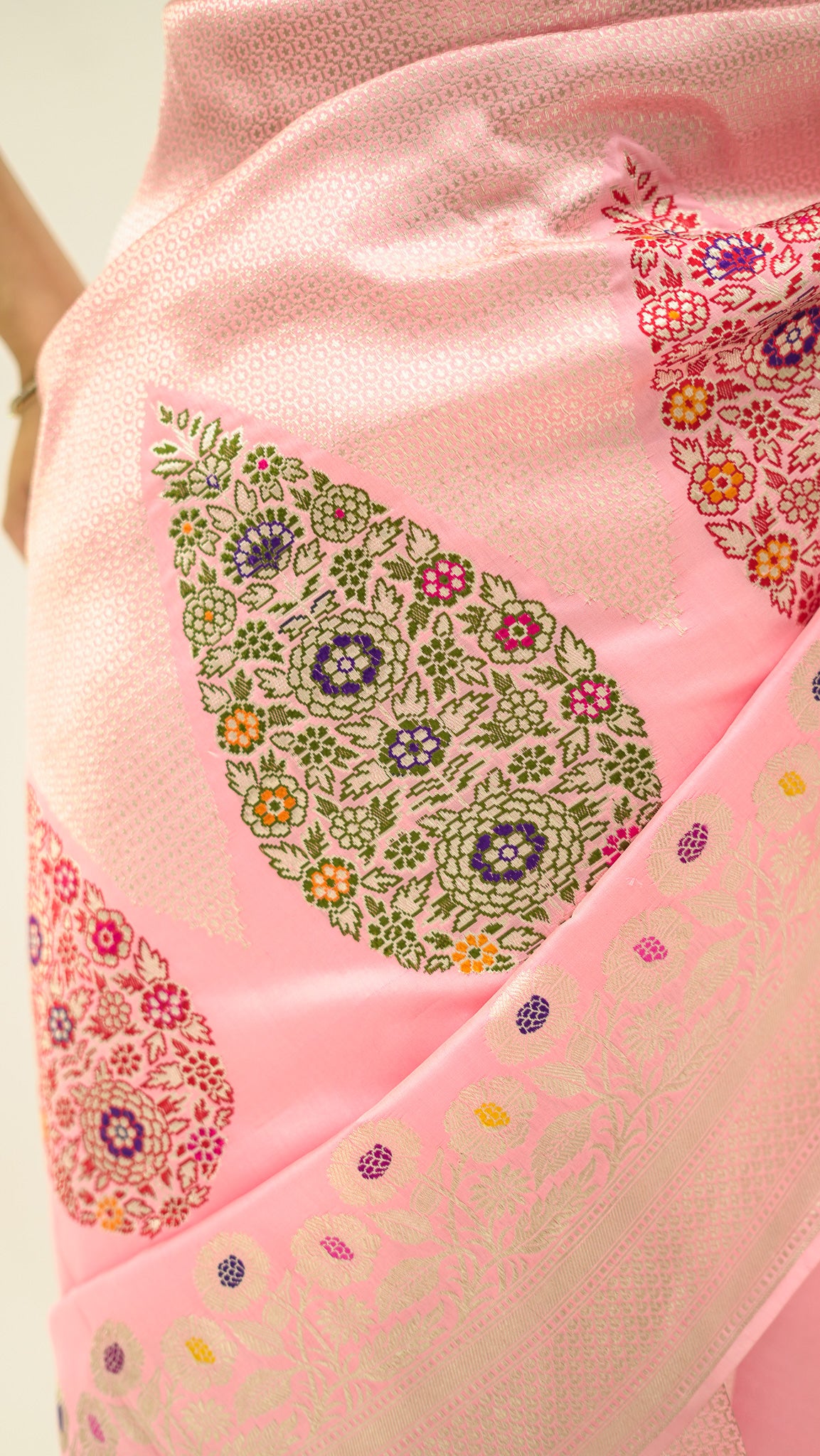 Blush Kinkhwab Elegance Katan Silk Saree
