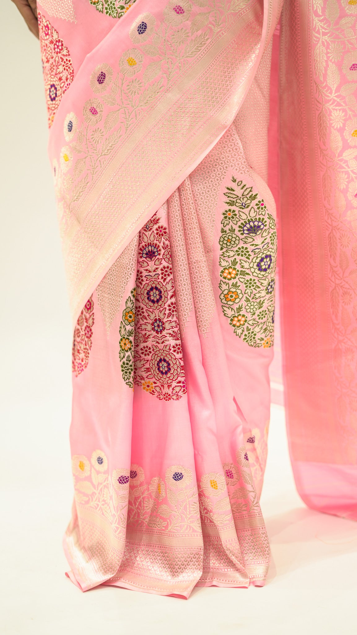Blush Kinkhwab Elegance Katan Silk Saree
