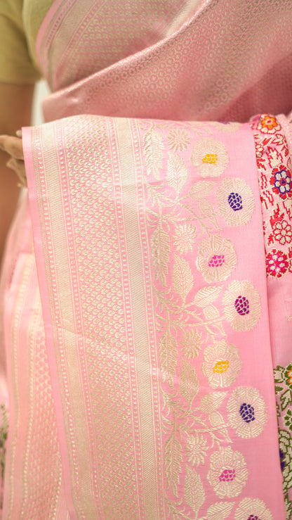 Blush Kinkhwab Elegance Katan Silk Saree