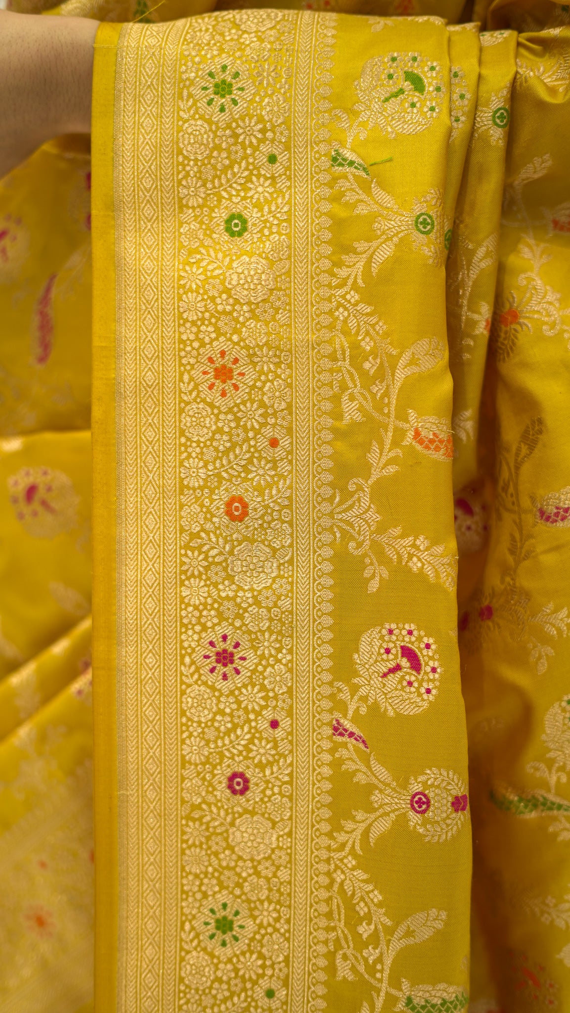 Mustard Jungla Weave Iktara Silk Saree