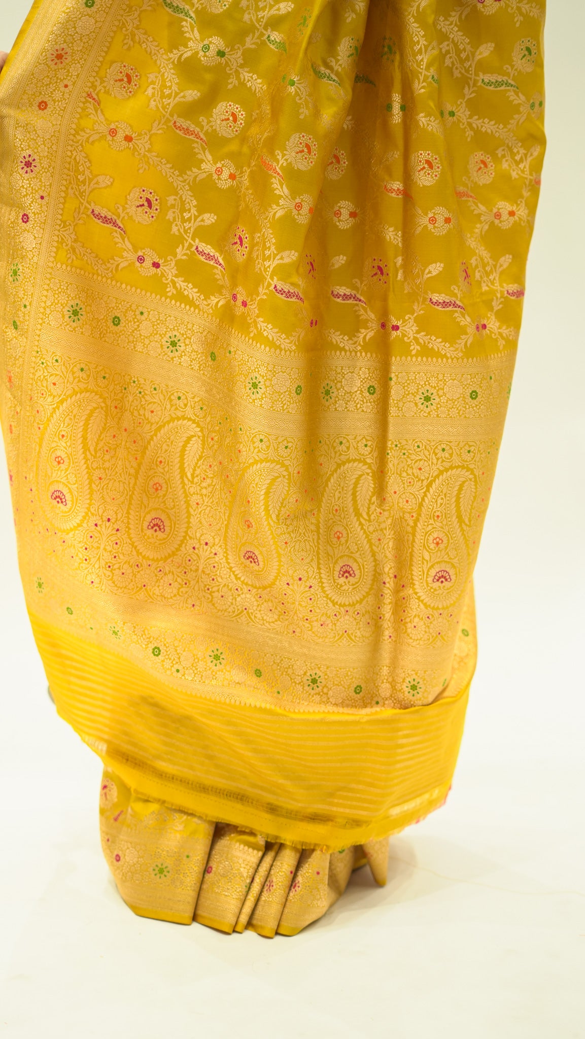 Mustard Jungla Weave Iktara Silk Saree