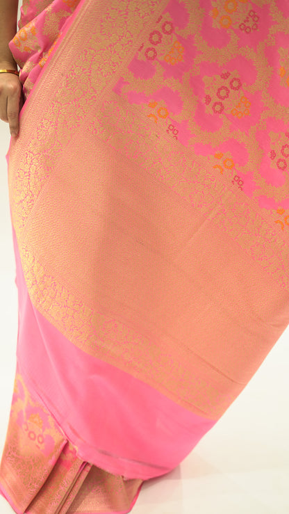 Rose Jaal Elegance Iktara Silk Saree