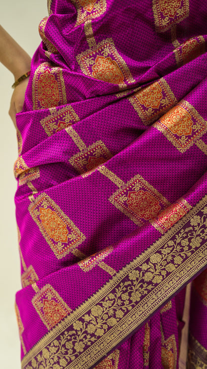 Magenta Tanchoi Grace Katan Silk Saree