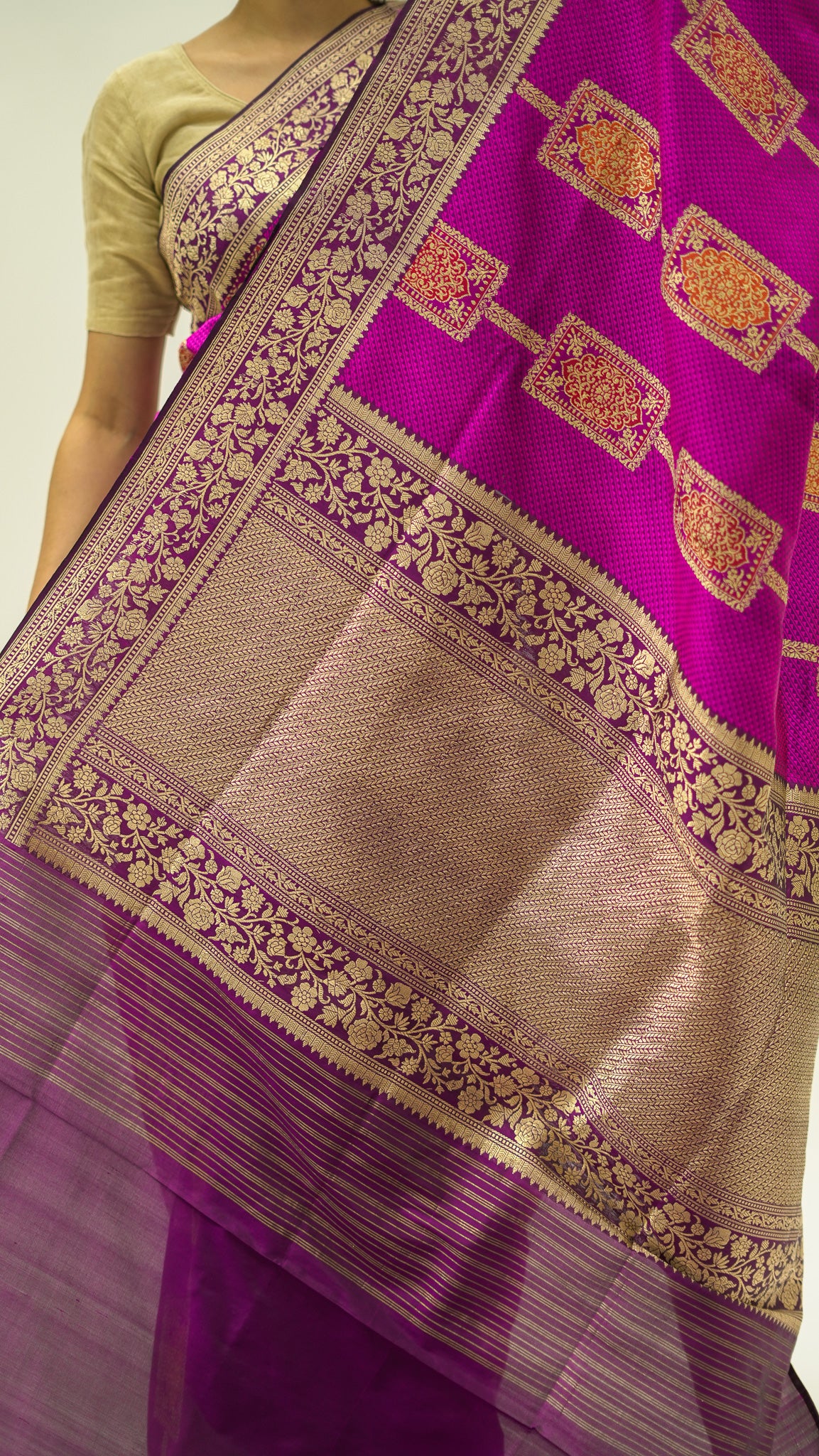 Magenta Tanchoi Grace Katan Silk Saree