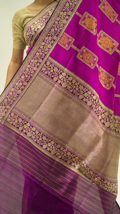 Magenta Tanchoi Grace Katan Silk Saree