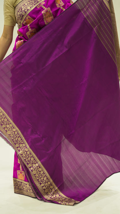 Magenta Tanchoi Grace Katan Silk Saree