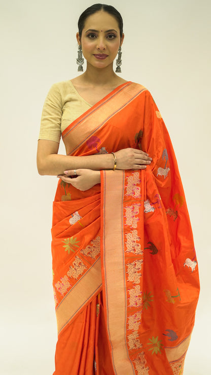 Vrindavan Leela Katan Silk Saree