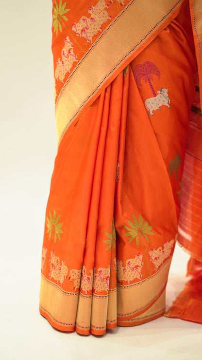 Vrindavan Leela Katan Silk Saree