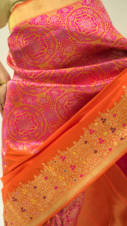 Amber Radiance Brocade Katan Silk Saree
