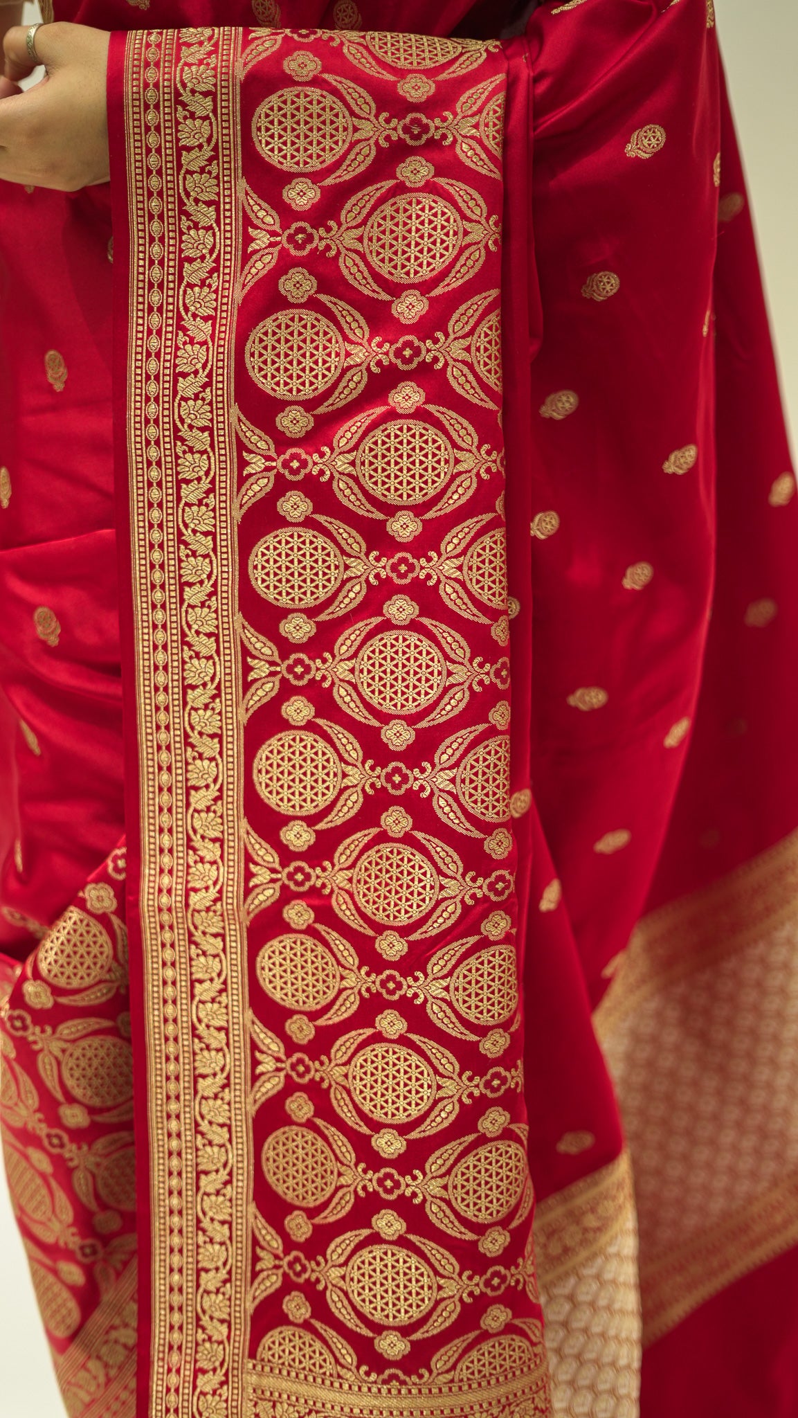 Crimson Zari Classic Katan Silk Saree