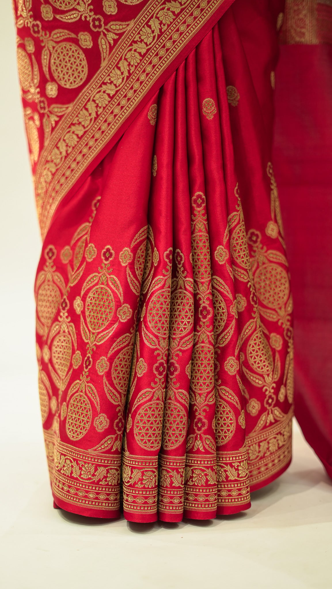 Crimson Zari Classic Katan Silk Saree