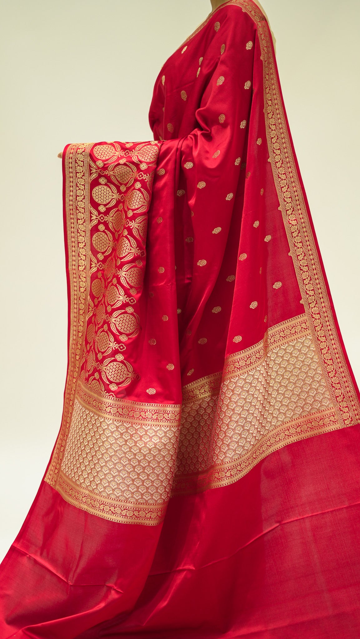 Crimson Zari Classic Katan Silk Saree